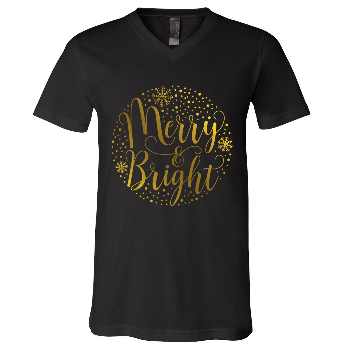 Merry & Bright Christmas Patterns V-Neck T-Shirt