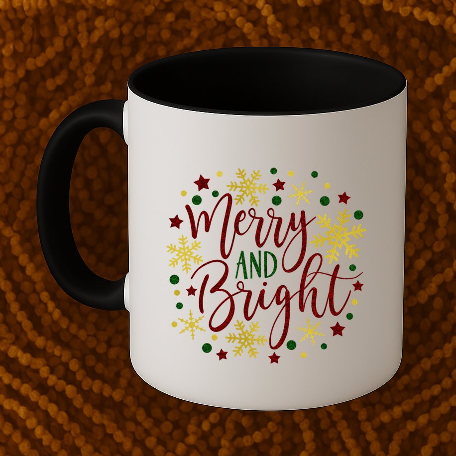 Merry & Bright Christmas Patterns Mug