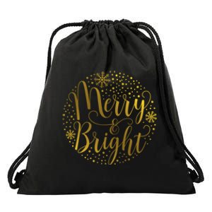 Merry & Bright Christmas Patterns Drawstring Bag