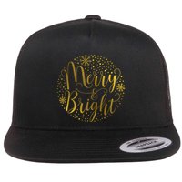 Merry & Bright Christmas Patterns Flat Bill Trucker Hat