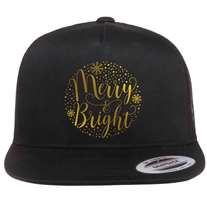 Merry & Bright Christmas Patterns Flat Bill Trucker Hat