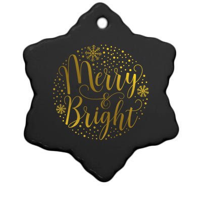 Merry & Bright Christmas Patterns Ceramic Star Ornament