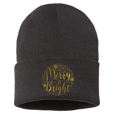 Merry & Bright Christmas Patterns Sustainable Knit Beanie