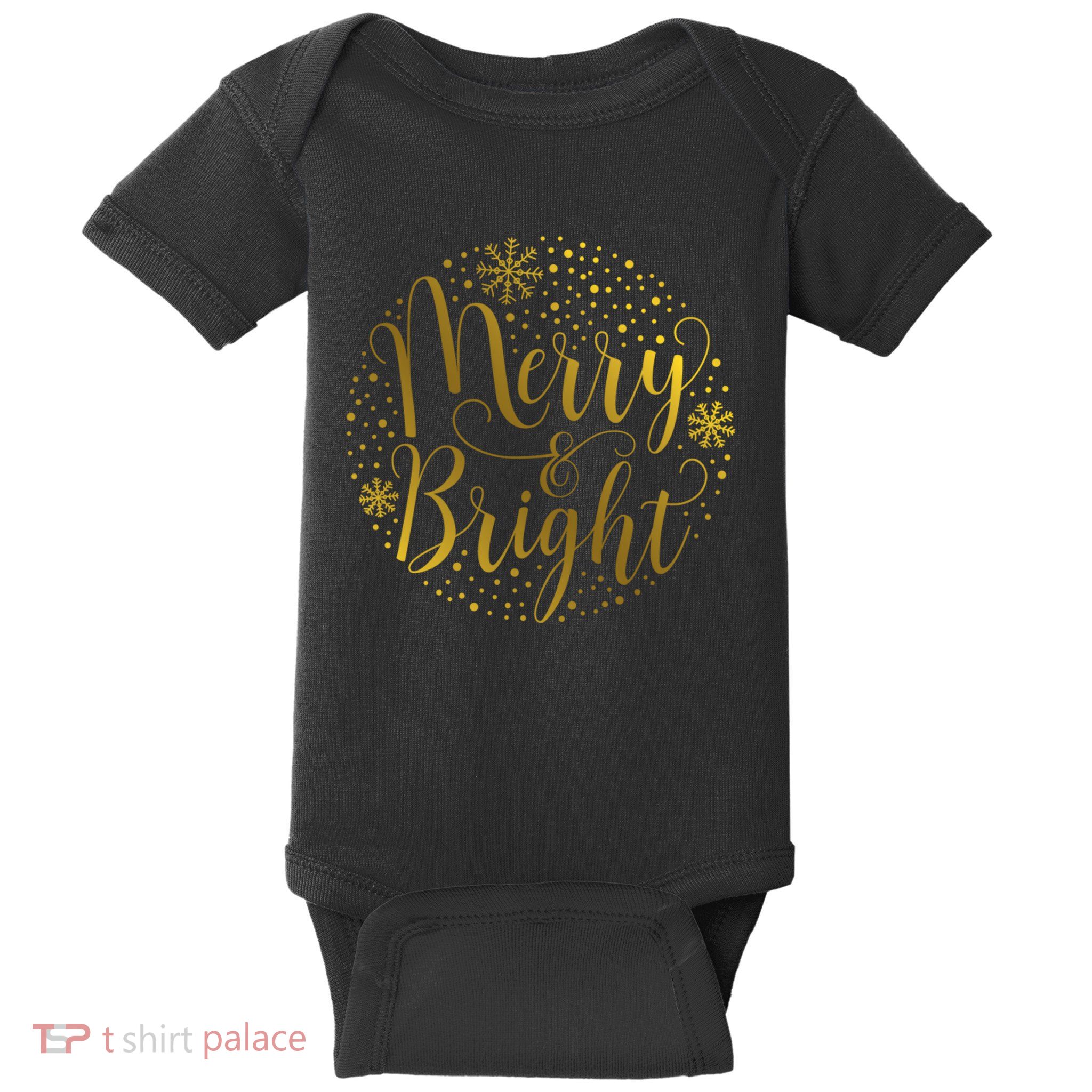 Merry & Bright Christmas Patterns Baby Bodysuit