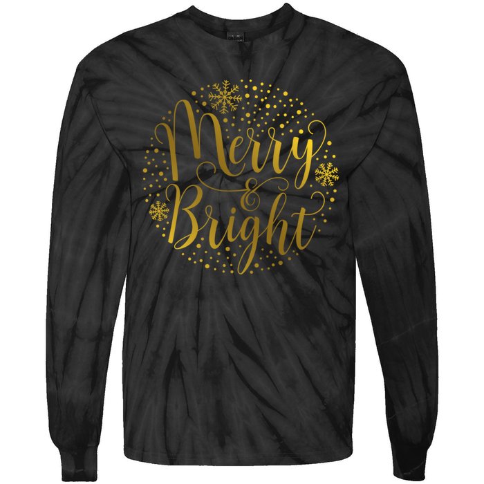 Merry & Bright Christmas Patterns Tie-Dye Long Sleeve Shirt