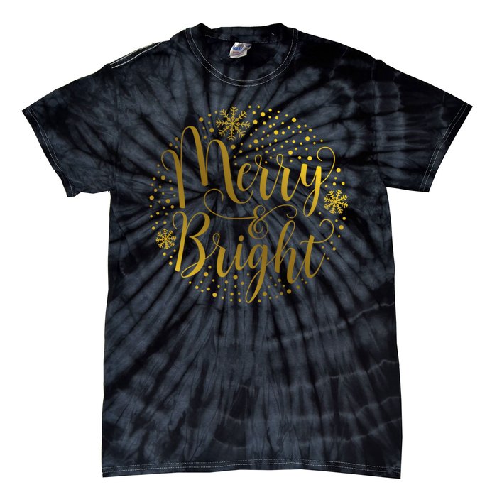 Merry & Bright Christmas Patterns Tie-Dye T-Shirt