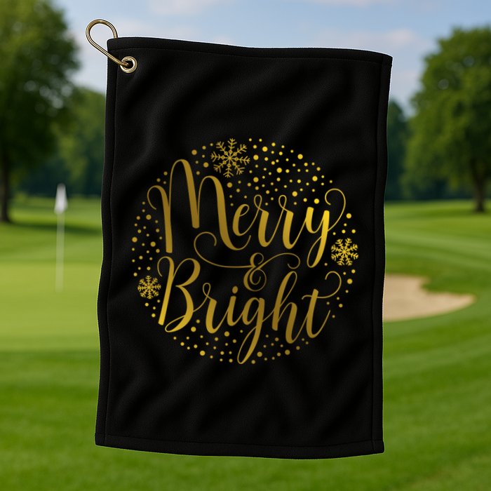 Merry & Bright Christmas Patterns Golf Towel