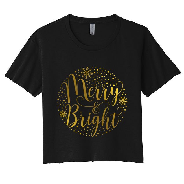Merry & Bright Christmas Patterns Crop Top