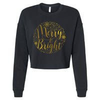 Merry & Bright Christmas Patterns Cropped Pullover Crew