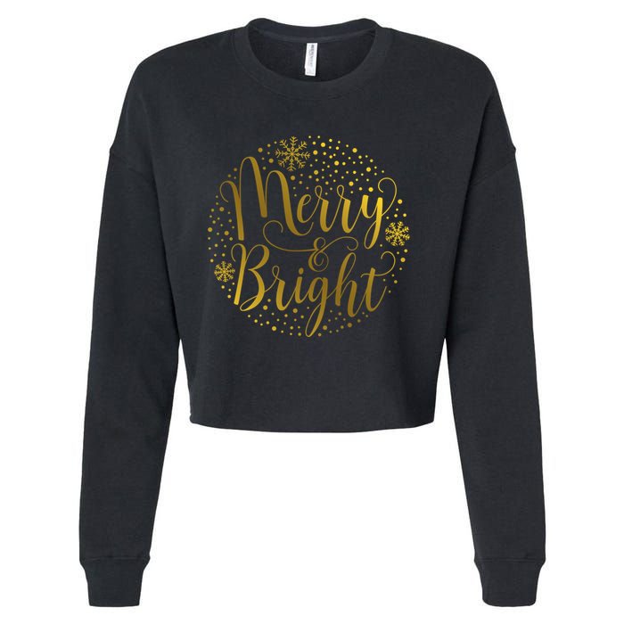 Merry & Bright Christmas Patterns Cropped Pullover Crew