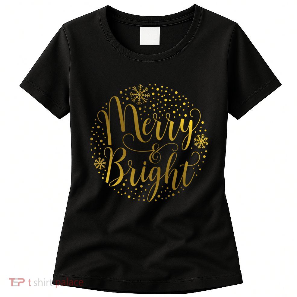 Merry & Bright Christmas Patterns Womens T-Shirt