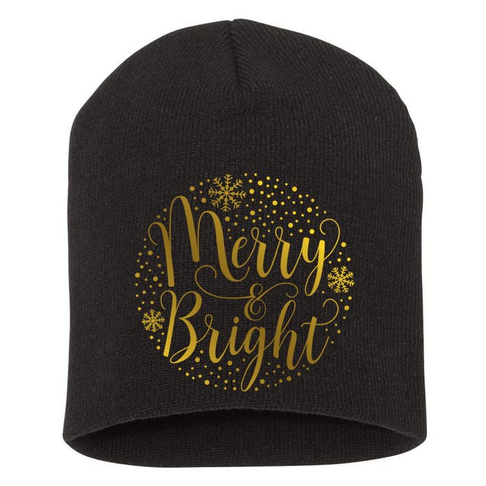 Merry & Bright Christmas Patterns Short Acrylic Beanie