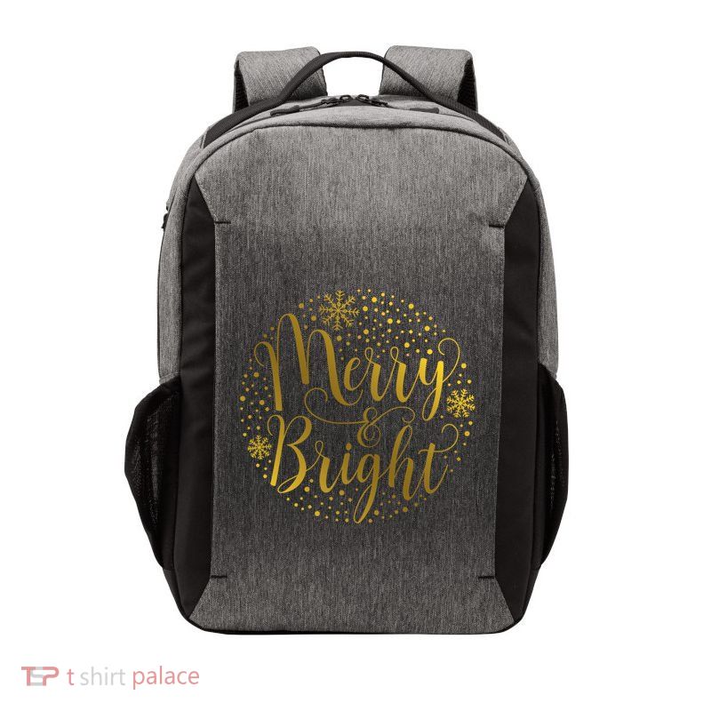 Merry & Bright Christmas Patterns Vector Backpack