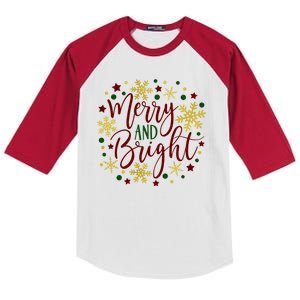 Merry & Bright Christmas Patterns Kids Colorblock Raglan Jersey