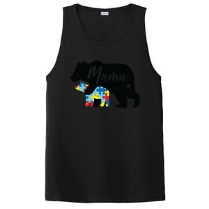 Mama Bear Cute Autism Awareness Mom With Puzzle Piece Cub Cute Gift PosiCharge Competitor Tank