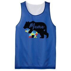 Mama Bear Cute Autism Awareness Mom With Puzzle Piece Cub Cute Gift Mesh Reversible Basketball Jersey Tank