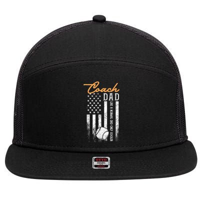Mens Baseball Coach Dad Like A Normal Dad Only Cooler USA Flag 7 Panel Mesh Trucker Snapback Hat