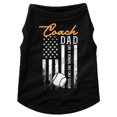 Mens Baseball Coach Dad Like A Normal Dad Only Cooler USA Flag Doggie Tank