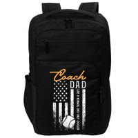 Mens Baseball Coach Dad Like A Normal Dad Only Cooler USA Flag Impact Tech Backpack