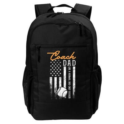 Mens Baseball Coach Dad Like A Normal Dad Only Cooler USA Flag Backpack