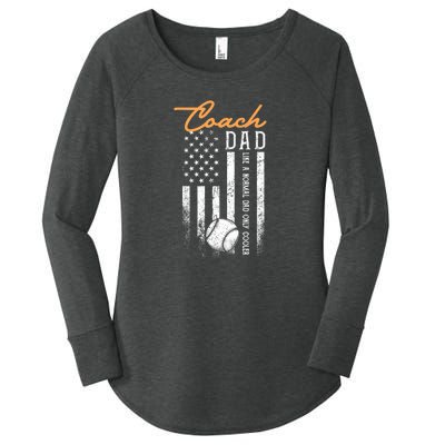 Mens Baseball Coach Dad Like A Normal Dad Only Cooler USA Flag Women's Perfect Tri Tunic Long Sleeve Shirt