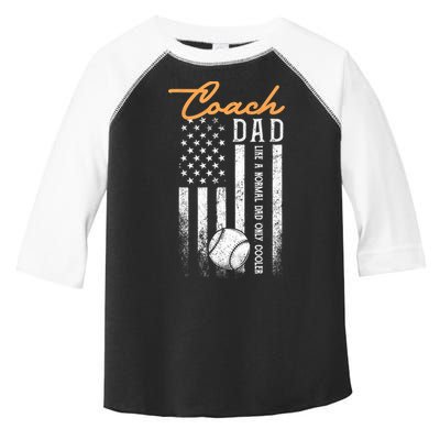 Mens Baseball Coach Dad Like A Normal Dad Only Cooler USA Flag Toddler Fine Jersey T-Shirt