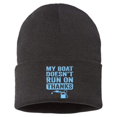 My Boat Doesnt Run On Thanks Boating Gifts For Boat Owners Sustainable Knit Beanie