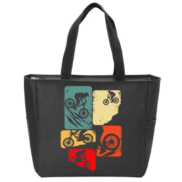 Mountain Bike Downhill Mtb Biking Cycling Biker Zip Tote Bag