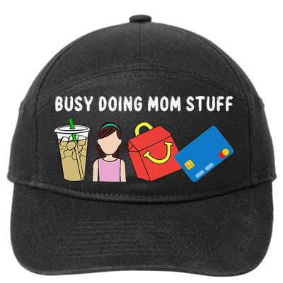 Mama Busy Doing Mom Stuff Funny Mother's Day 7-Panel Snapback Hat
