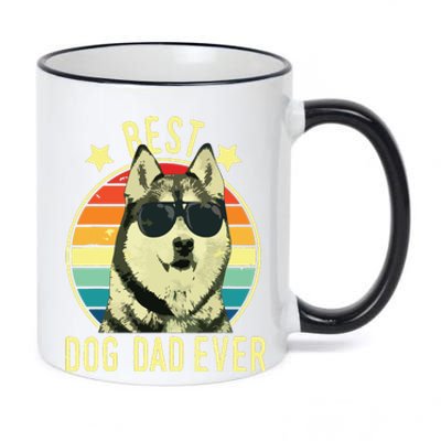 Men Best Dog Dad Ever Siberian Husky Fathers Day Gift 11oz Black Color Changing Mug