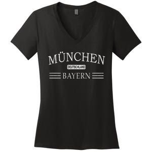 MüNchen Bayern Deutschland Munich Bavaria Germany Women's V-Neck T-Shirt