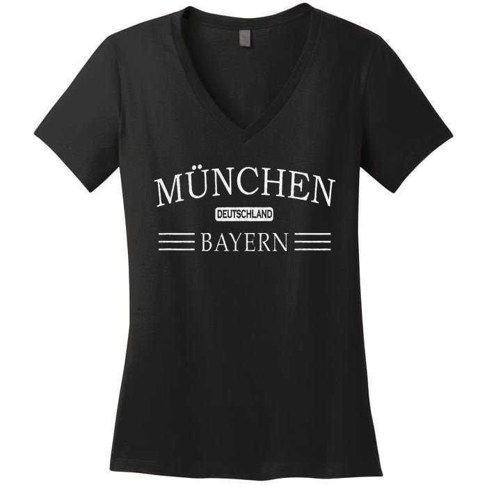 MüNchen Bayern Deutschland Munich Bavaria Germany Women's V-Neck T-Shirt