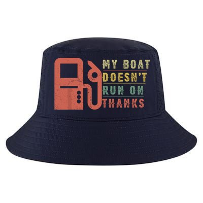 My Boat Doesnt Run On Thanks Funny Boating Vintage Cool Comfort Performance Bucket Hat