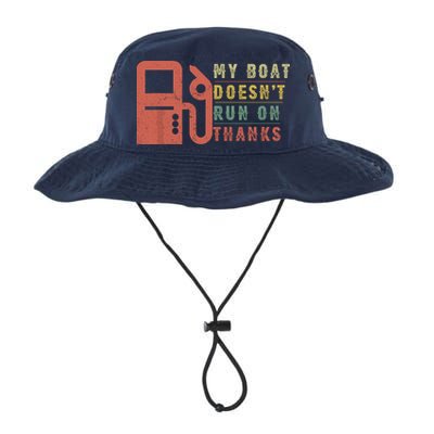 My Boat Doesnt Run On Thanks Funny Boating Vintage Bucket Hat