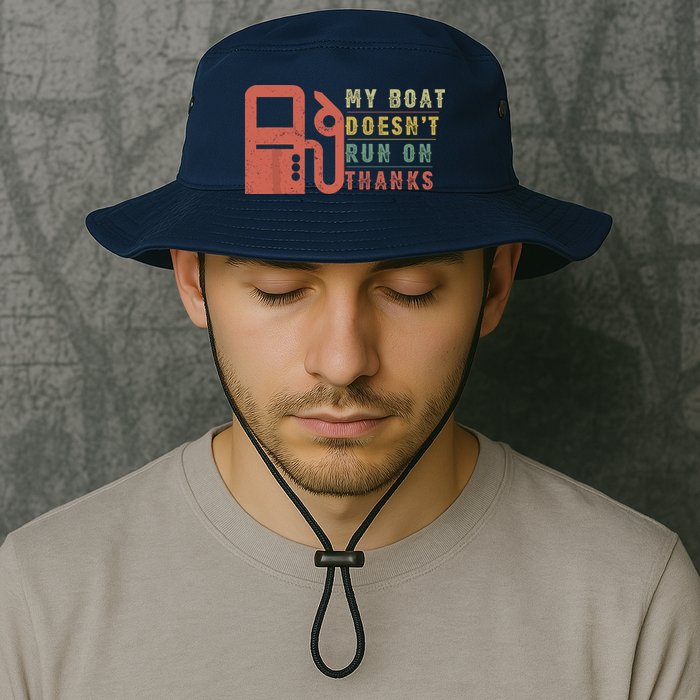 My Boat Doesnt Run On Thanks Funny Boating Vintage Bucket Hat
