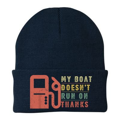 My Boat Doesnt Run On Thanks Funny Boating Vintage Beanie