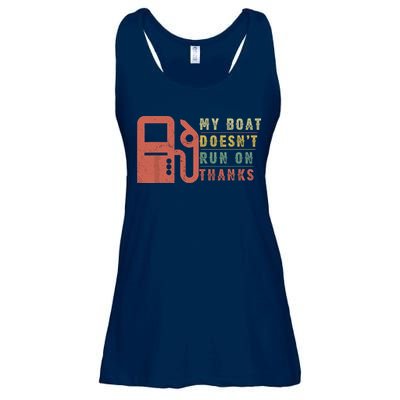 My Boat Doesnt Run On Thanks Funny Boating Vintage Ladies Essential Flowy Tank