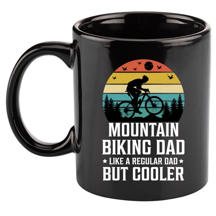 Mountain Biking Dad Like A Regular Dad But Cooler Gift 11oz C Handle Ceramic Mug