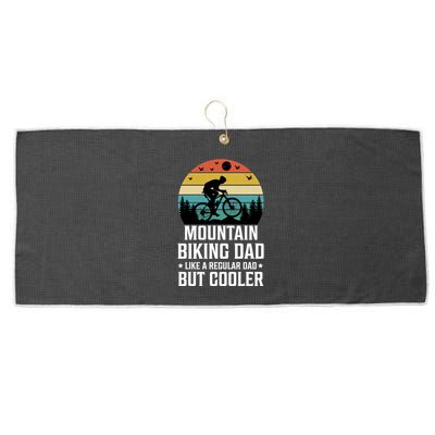 Mountain Biking Dad Like A Regular Dad But Cooler Gift Large Microfiber Waffle Golf Towel