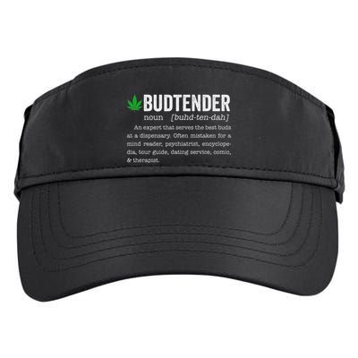 Marijuana Budtender Definition Funny 420 Cannabis Adult Drive Performance Visor