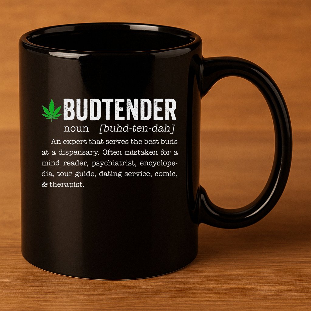 Marijuana Budtender Definition Funny 420 Cannabis 11oz C Handle Ceramic Mug