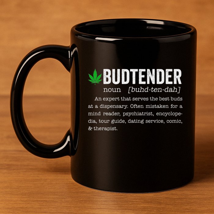Marijuana Budtender Definition Funny 420 Cannabis 11oz C Handle Ceramic Mug