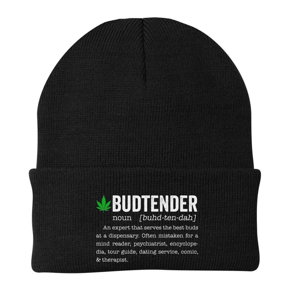 Marijuana Budtender Definition Funny 420 Cannabis Beanie