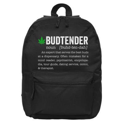 Marijuana Budtender Definition Funny 420 Cannabis 16 in Basic Backpack