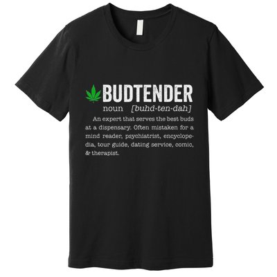 Marijuana Budtender Definition Funny 420 Cannabis Premium T-Shirt