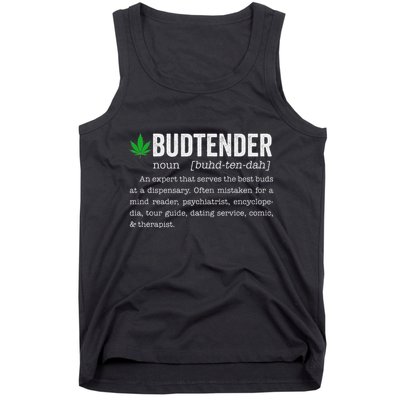 Marijuana Budtender Definition Funny 420 Cannabis Tank Top