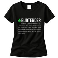 Marijuana Budtender Definition Funny 420 Cannabis Womens T-Shirt