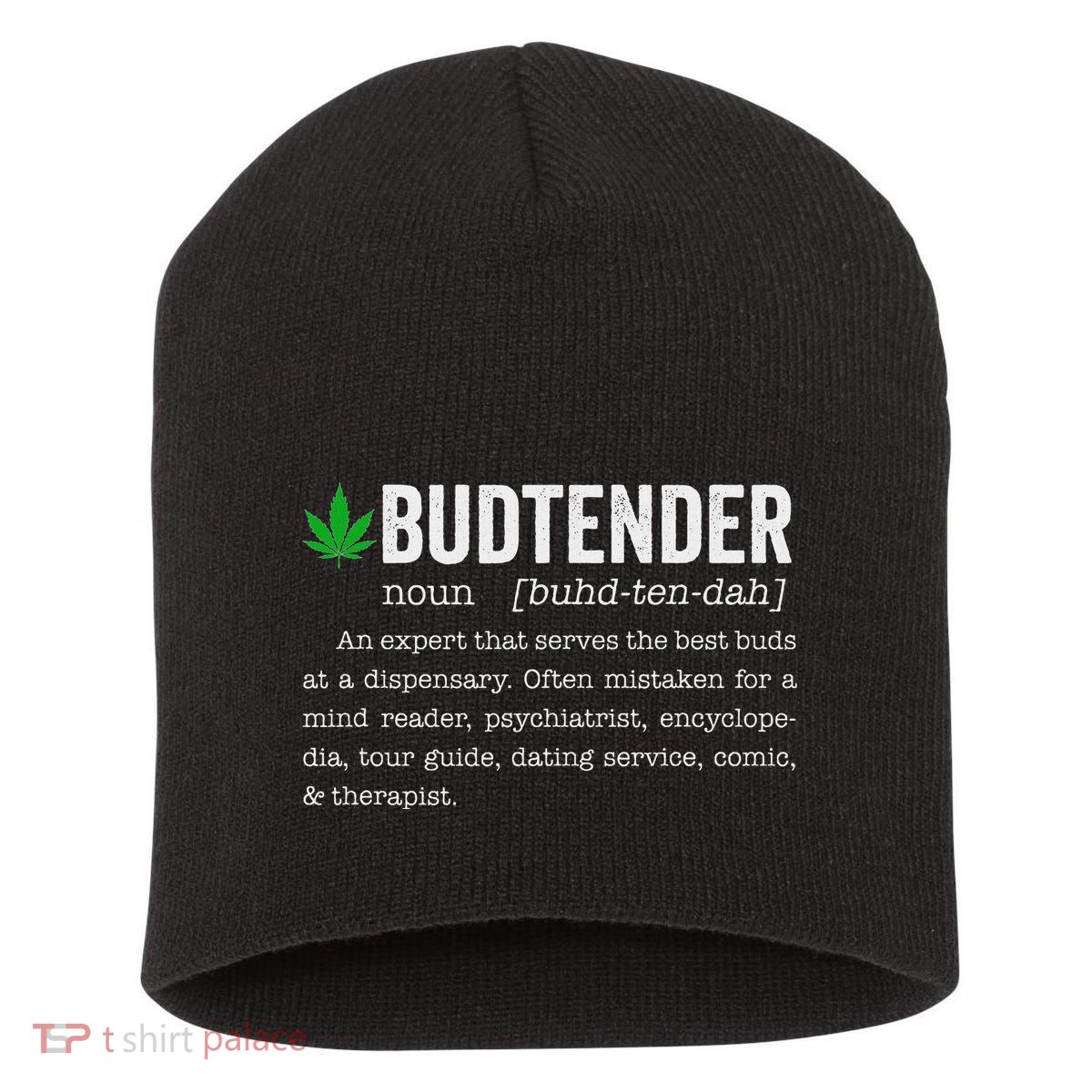 Marijuana Budtender Definition Funny 420 Cannabis Short Acrylic Beanie