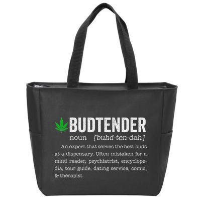 Marijuana Budtender Definition Funny 420 Cannabis Zip Tote Bag