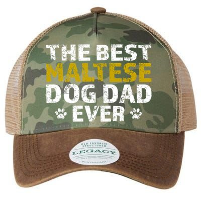 Maltese Best Dog Dad Ever Sarcastic Gift Legacy Tie Dye Trucker Hat